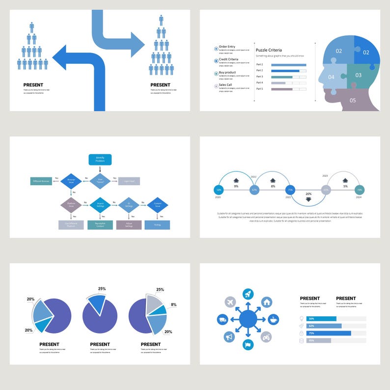 Business Charts: Data Analysis Powerpoint Template (40 Slides) - Etsy
