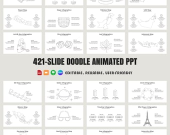 Doodle Infographics Presentation Template: 421 Animated Business Slides (PPTX)