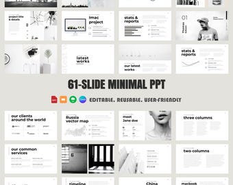 Minimal Presentation Template: 61-Slide Business Demo (PPTX)