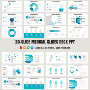 20-Slide Medical PowerPoint Slides Template for Google Slides, Keynote | Editable Professional Deck for Healthcare Presentations