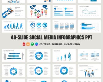 Social Media Infographics Template: 40 Slides (PPTX, Google Slides, Keynote)