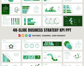 Business Strategy KPI PowerPoint Template: 40-Slide Data Analysis Deck