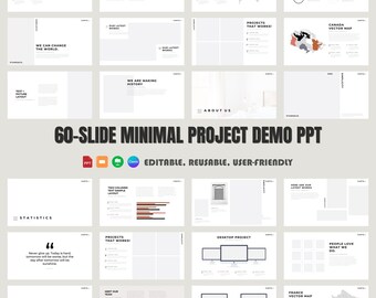 Minimal Business Presentation Template: 60-Slide Marketing Demo (PPTX)