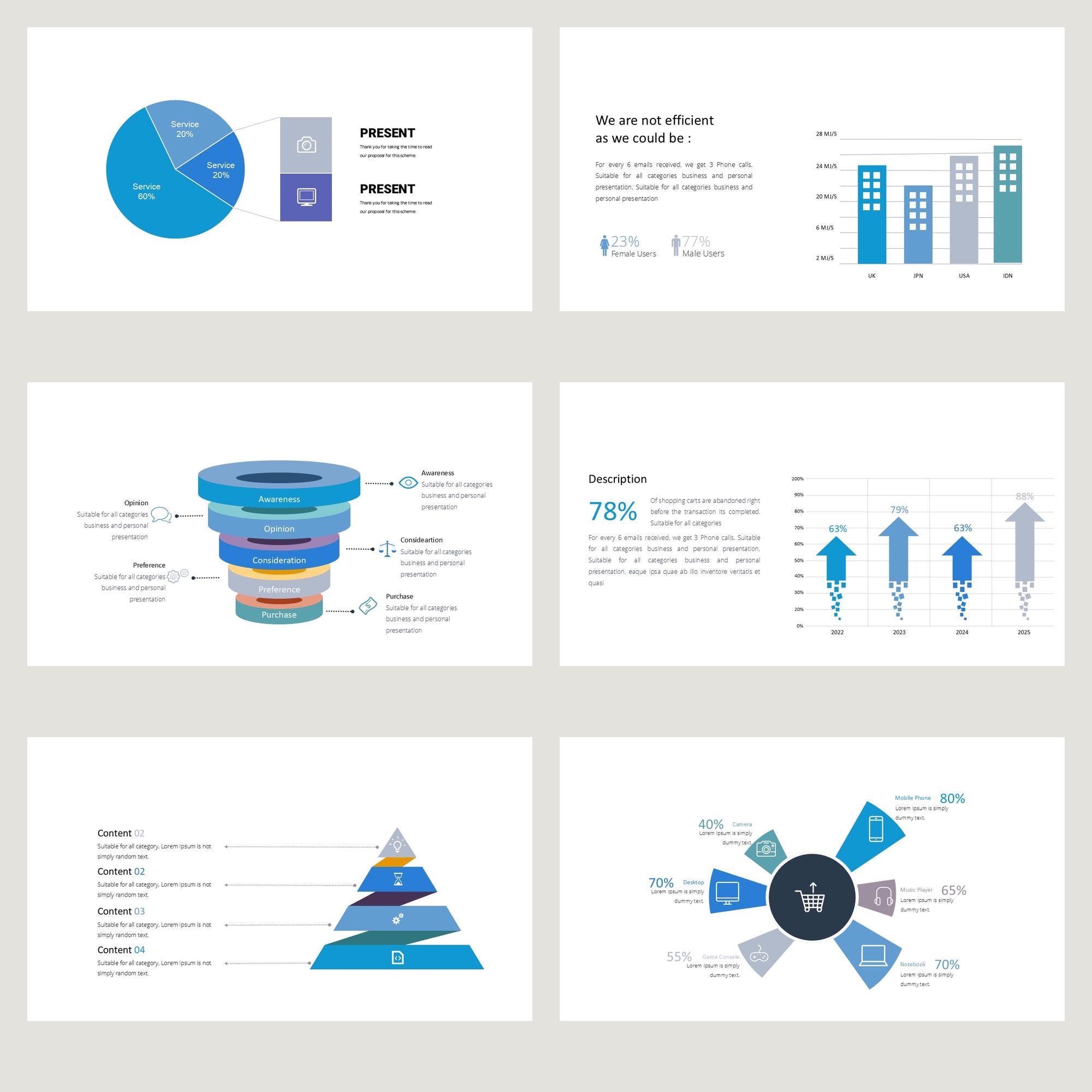 40-slide Business Charts Data Analysis Infographics Clean Minimal ...