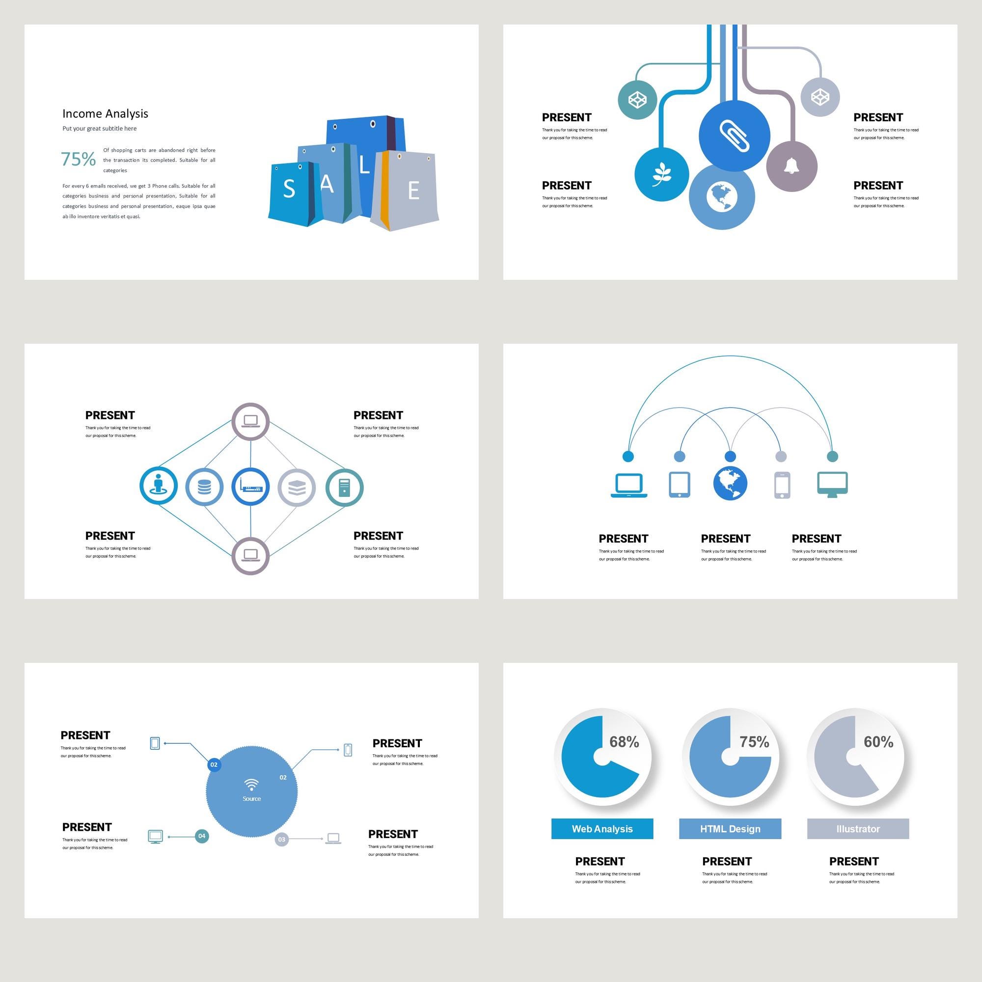 40-slide Business Charts Data Analysis Infographics Clean Minimal ...