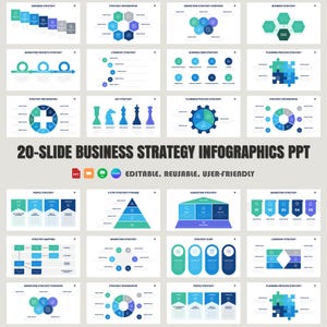 20-Slide Business Strategy PowerPoint Infographics Template for Google Slides | Editable Professional Deck for Corporate Presentations
