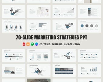 70-Slide Web Design & Marketing Presentation Template (PPTX)