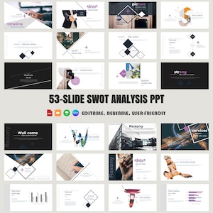 SWOT Analysis Presentation Template: 53 Editable Slides (PPTX)