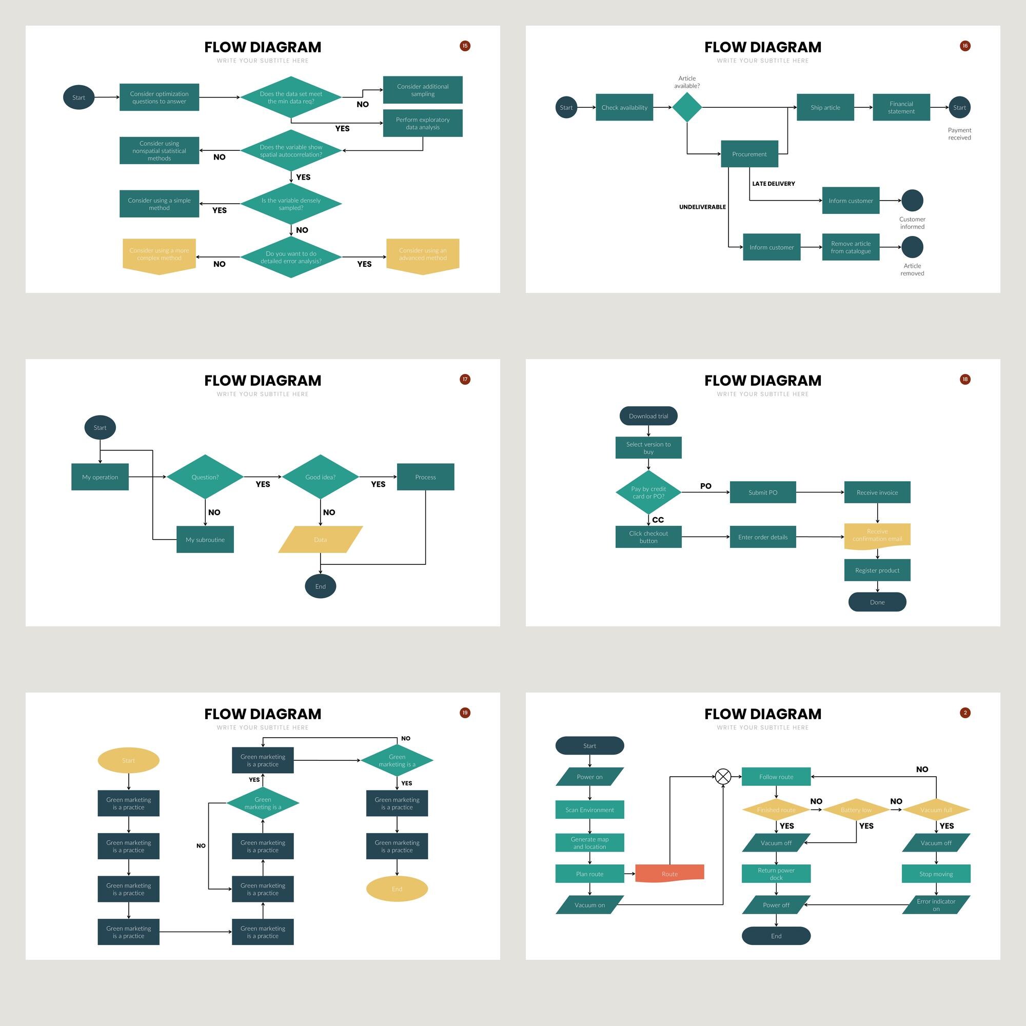 20-slide Flow Workflow Logic Flow Infographics Template for Powerpoint ...