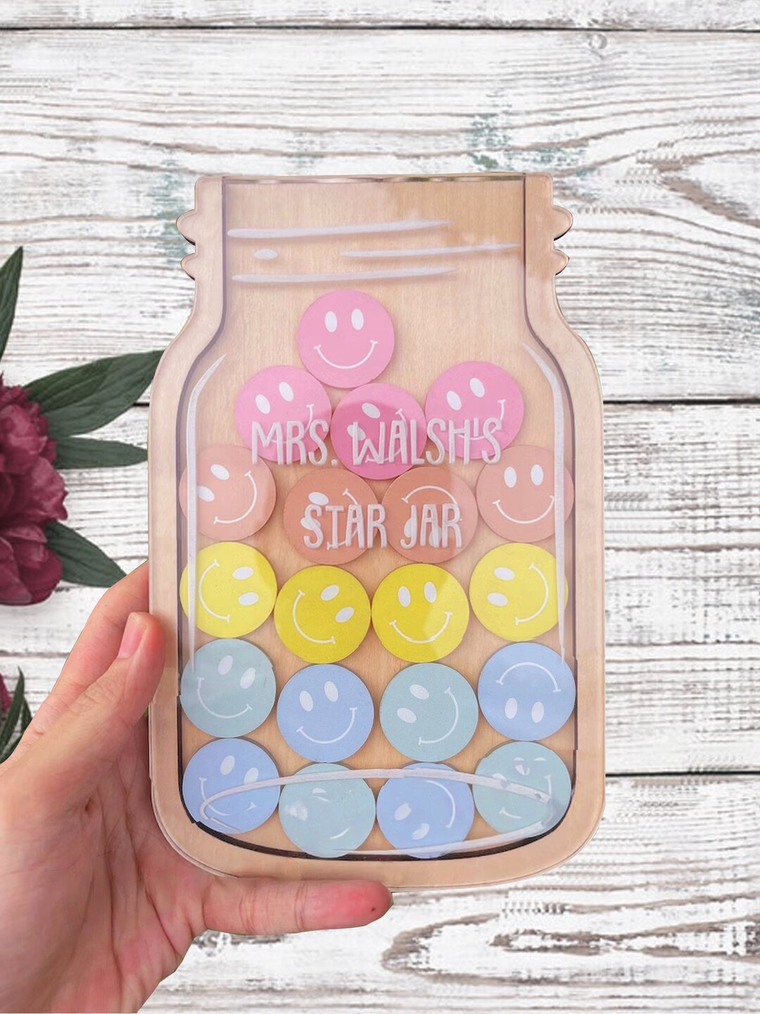 Custom Smile Face Reward Jar Reward Jar Custom Reward Jar Etsy