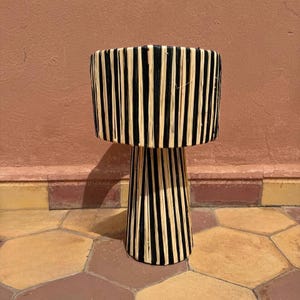 Handmade Raffia Table Lamp: Moroccan Wicker Lampshade
