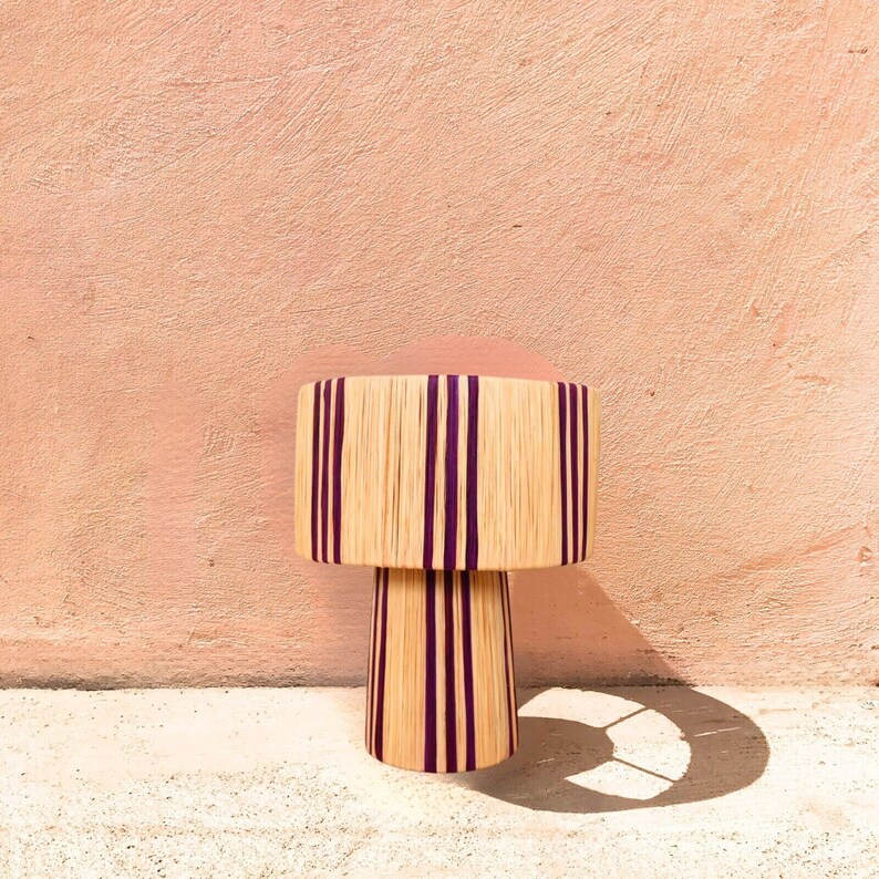 Woven Raffia Table Lamp, Natural Lamp, Handwoven Table Lamp, Raffia Lighting, Nature-Inspired Decor