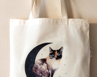 Celestial Cat Organic Cotton Tote Bag