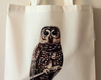 Spotted Owl Organic Cotton Tote Bag