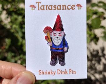 Mushroom Forest Gnome Pin