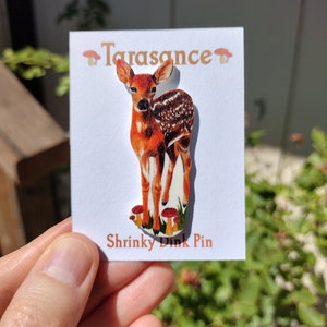Mushroom Forest Fawn Pin