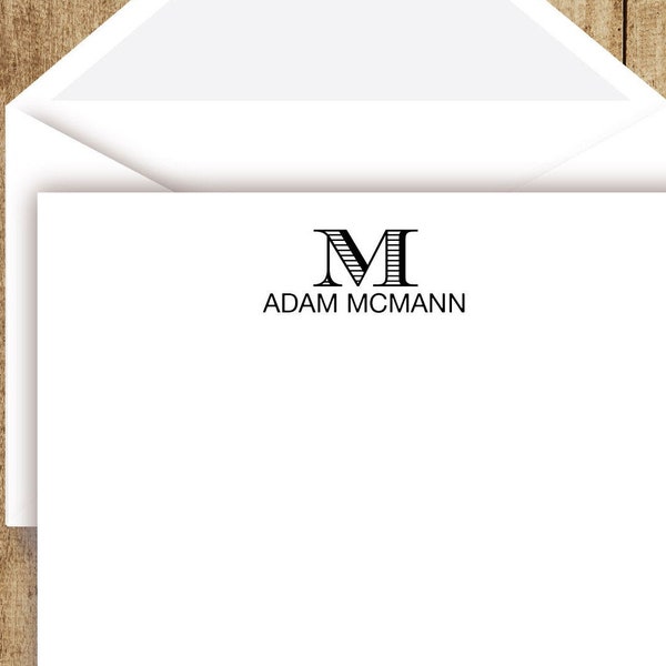 Monogram Stationery, Flat notecards, personalized stationery, Preppy Notecards, Monogram Gifts For Men, Monogram Gifts