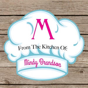 Personalized Chef Hat Stickers, Monogram Sticker, From the Kitchen of ...