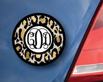 monogram car magnet, animal print car magnet, outdoor magnet, personalized car magnet