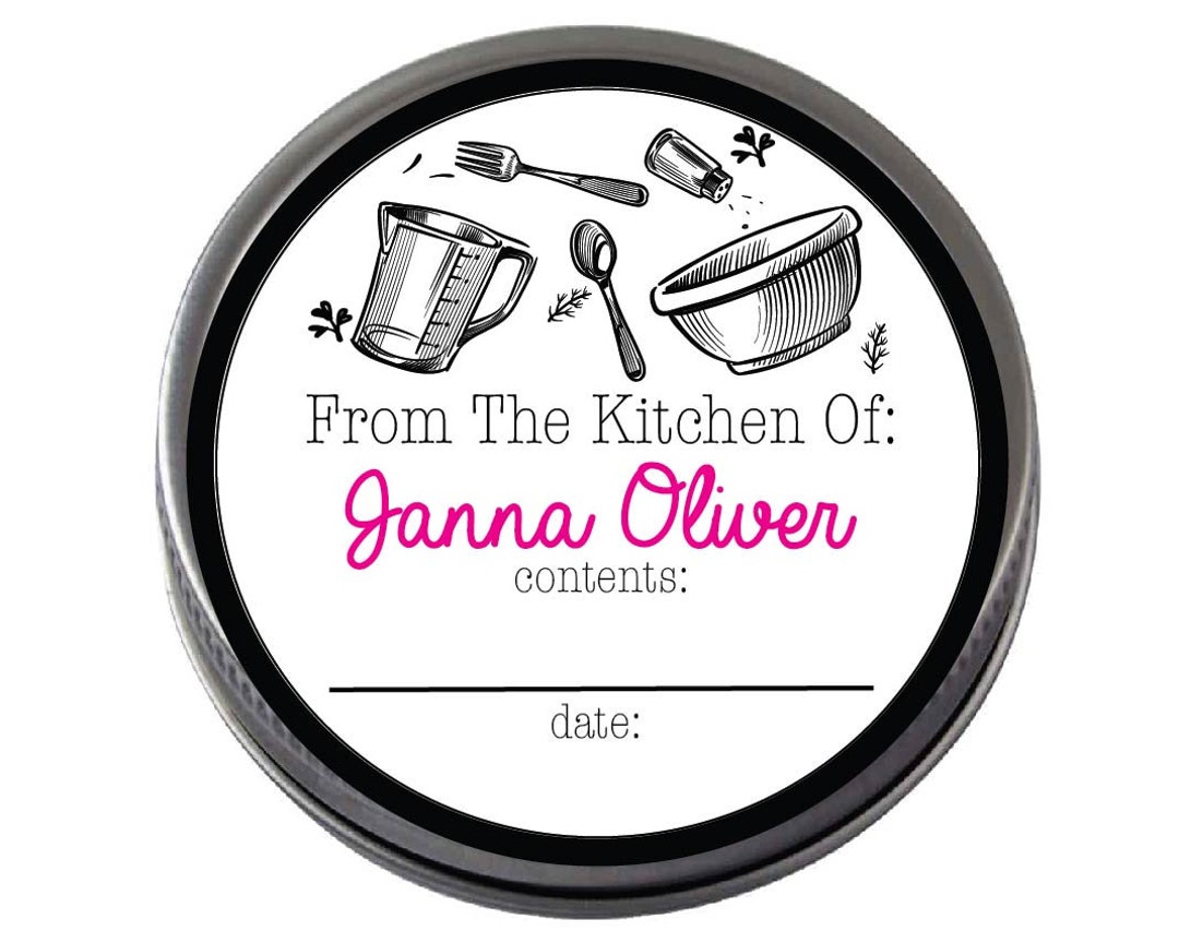 Waterproof Jar Labels, Personalized Mason Jar Stickers, Jar Lid