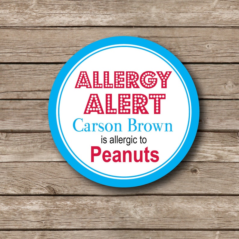 Personalized Allergy Alert Labels custom Allergy Stickers Etsy