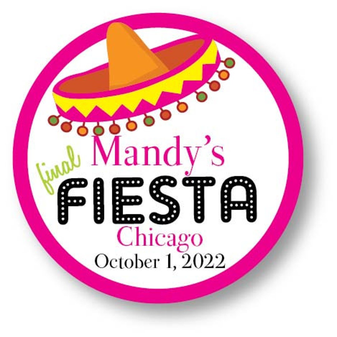 Personalized Bachelorette Stickers, Final Fiesta Party Stickers