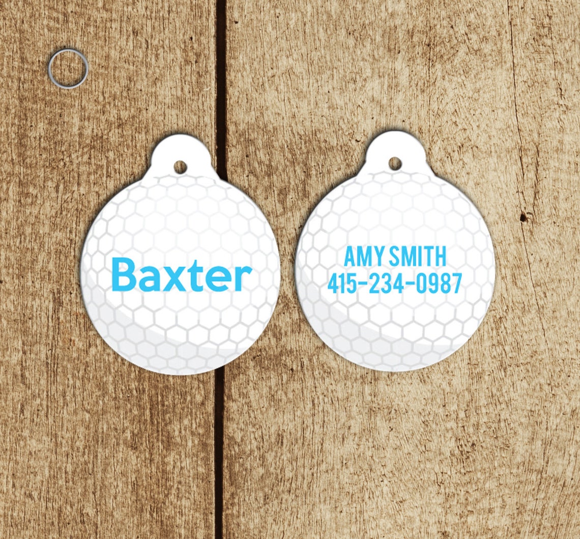 Personalized Pet Tag Golf Ball Dog Tag Pet ID Tag Dog Tag Etsy