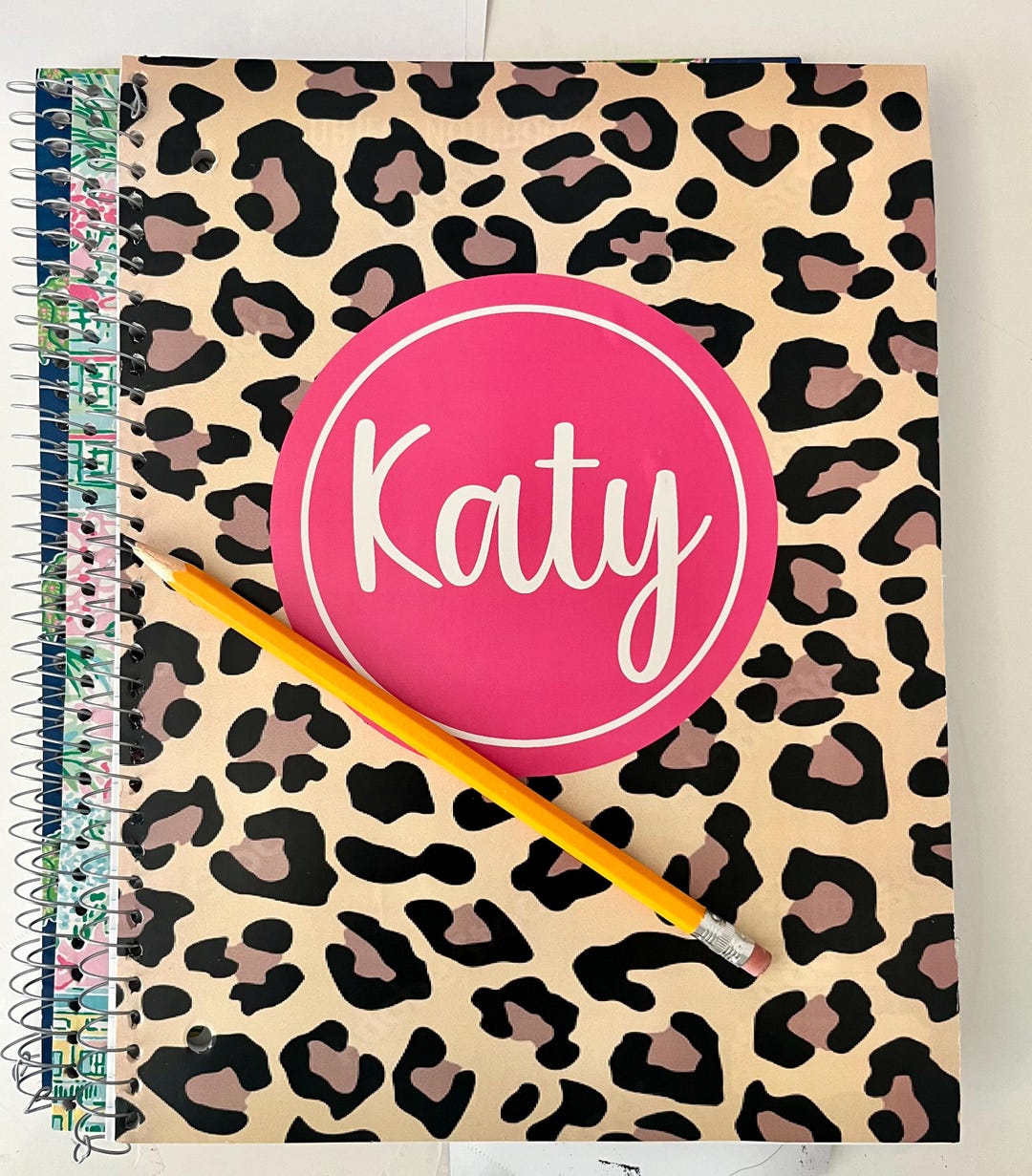 Personalized Spiral Notebook, Monogram Notebook, Leopard Print Notebook
