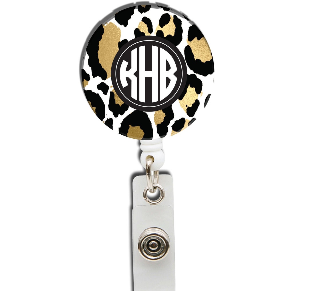 Personalized Badge Reel Monogram Badge Holder Retractable Etsy