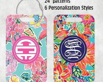 Bag Tags, Personalized Luggage Tag, Monogrammed luggage Tag, Floral Luggage Tag, Traveler Gift, Teacher Gift, Personalized Gift, 24 Patterns