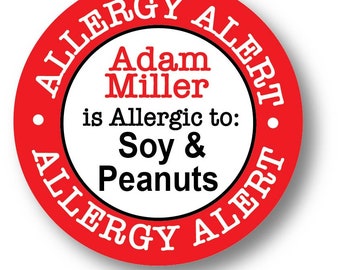 Allergy Alert Labels, Food Allergy Stickers, Personalized Labels, Food Allergies, Medical Alert Labels, Daycare Labels