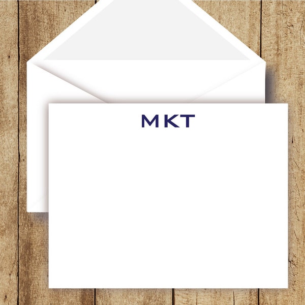 Personalized Flat Notecards, Personalized Stationery, Gothic Letter Monogram, Stationery for Man, Masculine Monogram Thank You Note cards