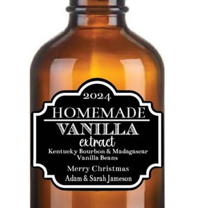 Personalized Homemade Vanilla Extract Labels: Waterproof Bottle Stickers