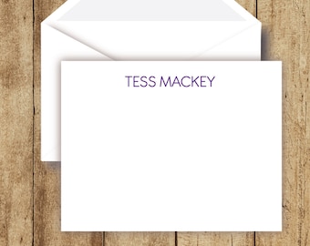 Personalized notecard set, Personalized Stationery Set, Simple Name Notecards, Classic Stationery set, Unisex Stationery