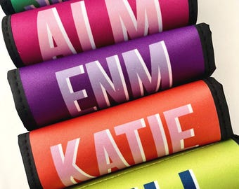 Personalized Luggage Handle Wraps, Shadow Monogram Luggage Finder, Custom suitcase Spotter,Travel Accessory