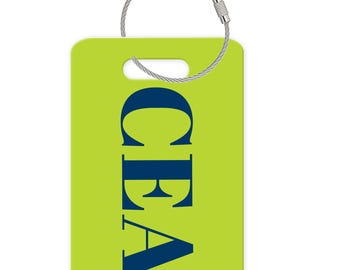 Personalized Monogram Luggage Tag: Block Initial Travel Tag