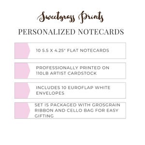 Floral Monogram Notecard Set, Personalized Vine Initials Stationery (Set of 10 flat cards), Custom Paper image 3