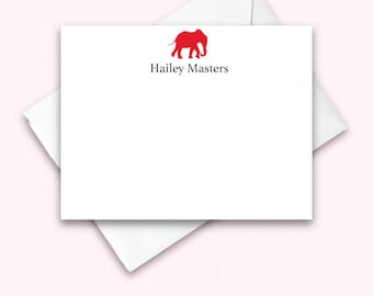 Personalized Notecard Set, Elephant Stationery, Custom Notecards Set of 10