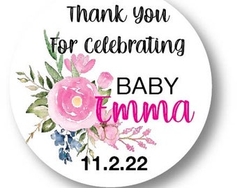 Personalized Party Favor Stickers,  Bridal Shower Favor Stickers, Baby Shower Stickers, Event Stickers