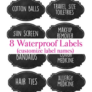Custom Pantry Labels: Waterproof Kitchen Canister Stickers (Set of 8)
