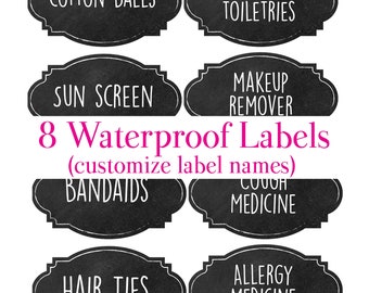 Custom Chalkboard Like Organization Labels, Personalized Stickers, Waterproof Food Labels, Kitchen Canister Labels, Kitchen Organization
