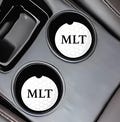 Monogram Golf Ball Car Coasters: Neoprene Car Accessories (Set of 2)