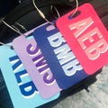 Personalized Shadow Monogram Luggage Tag, Double-Sided Bag Tag, Travel Accessory