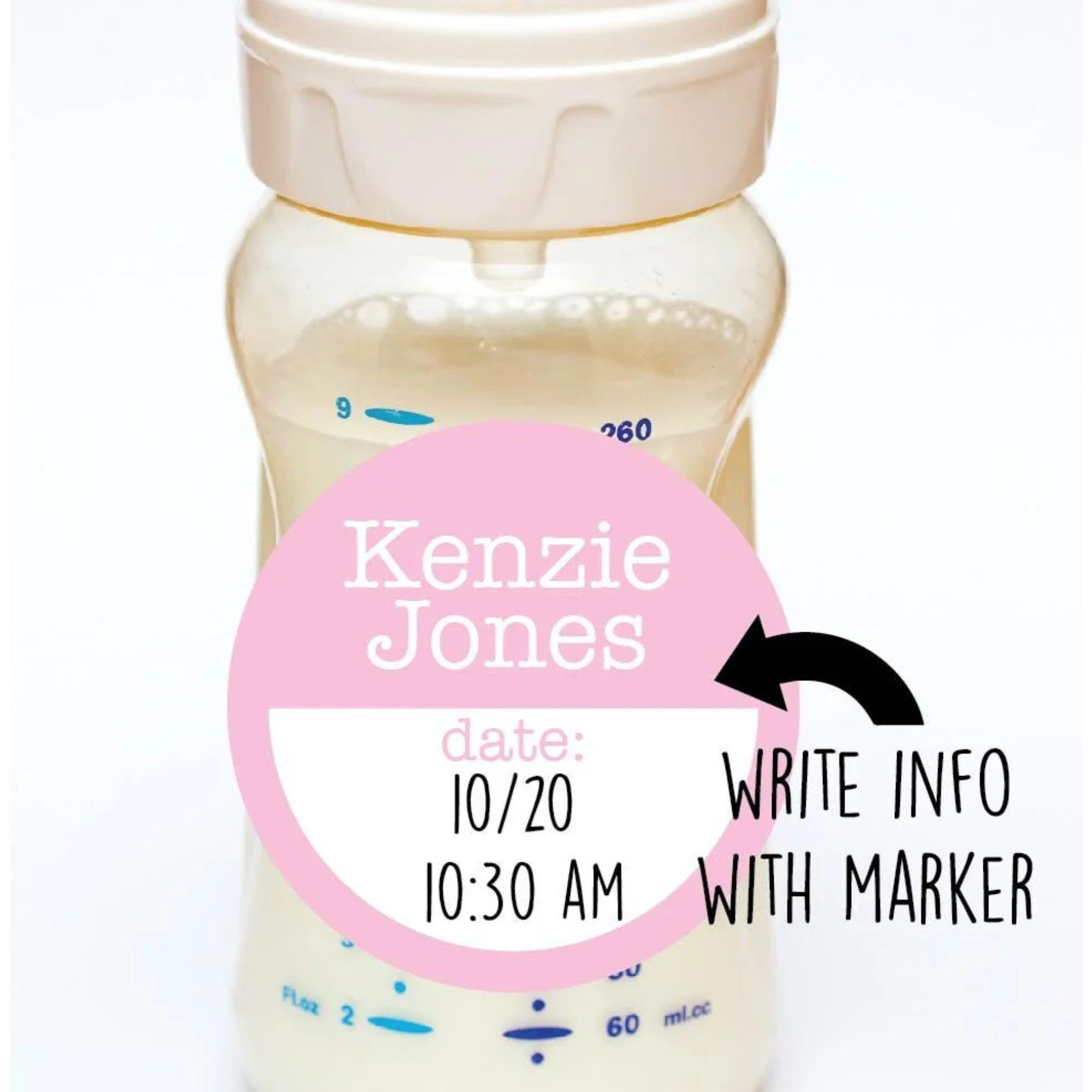 Write On Baby Bottle Stickers, Waterproof Daycare labels, 20 Personalized Labels