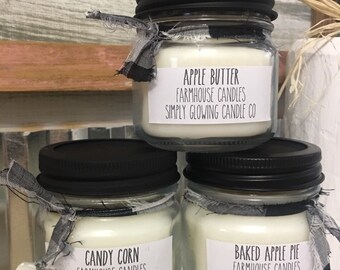 Fall Farmhouse Candles Halloweenholiday Wholesale Candles Etsy
