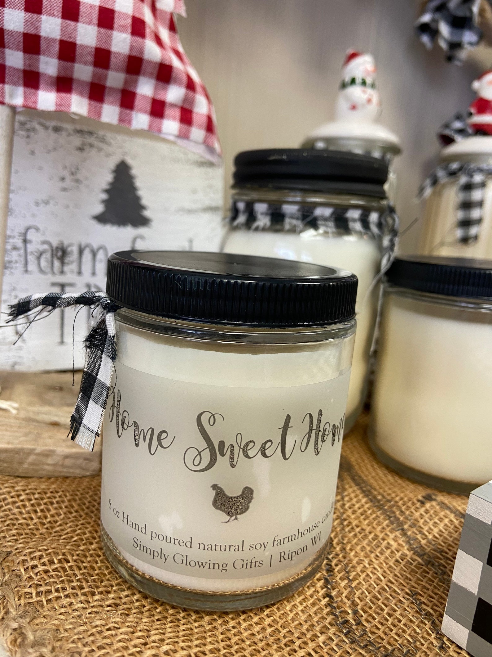 Christmas Country Soy Candles Farmhouse style Candles | Etsy