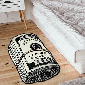 Trendy Dollar Bill Print Rug - Bold Statement Decor for Modern Spaces