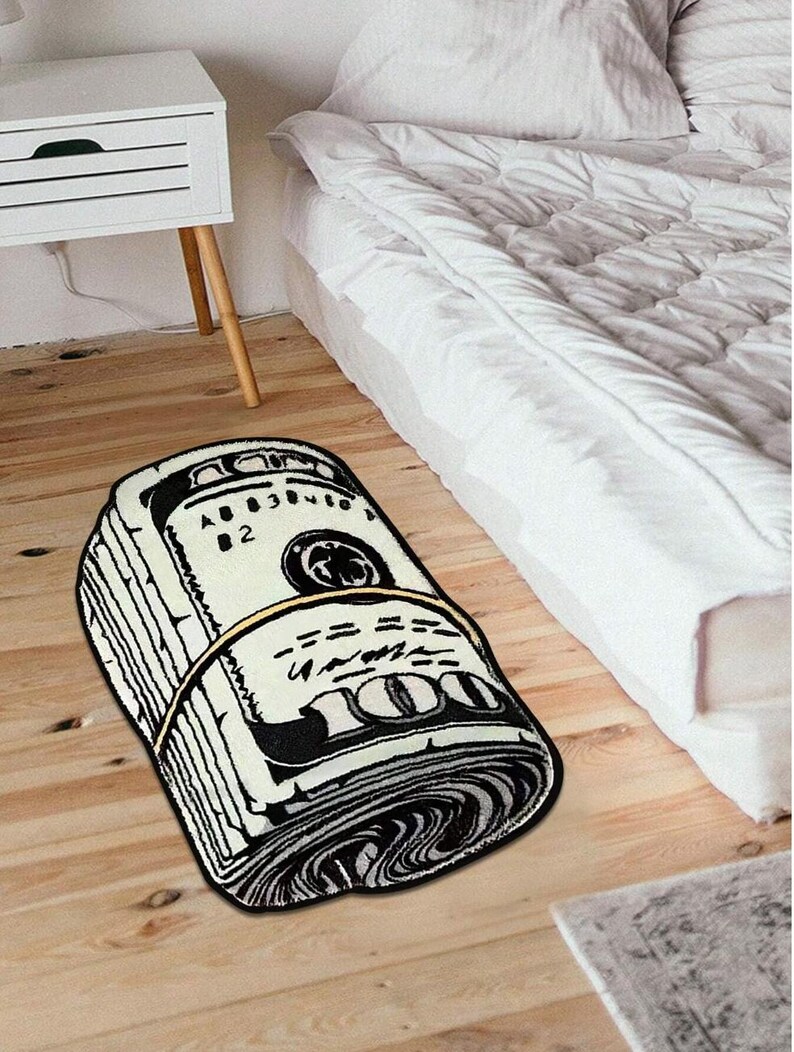 Money Stack Rug Trendy Dollar Bill Print Rug - Bold Statement Decor for Modern Spaces ...
