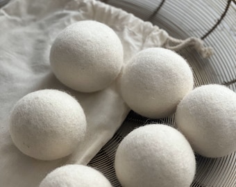 Dryer balls made from 100% wool