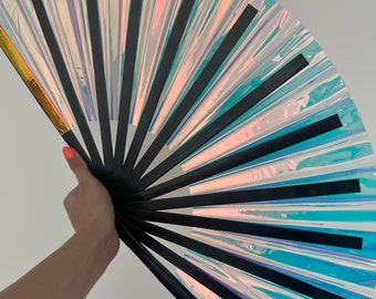 HOLOGRAPHIC HAND FAN - extra large